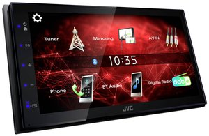 Odbiornik multimediów cyfrowych JVC KW-M27DBT z podwójnym DIN o małej głębokości instalacji Odtwarzacz multimedialny Double Din JVC KW-M27DBT, 4 x 50 W