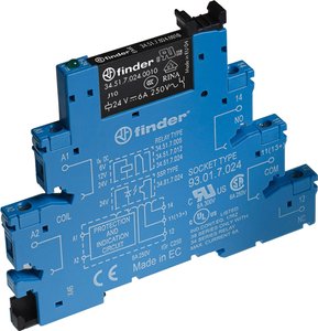 Przekaźnikowy moduł sprzęgający, serii 38 (szer. 6,2 mm)  Finder 38.51.8.240.0060   1 zestyk przełączny  1 szt.