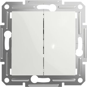 Schneider Electric, podwójny przycisk podtynkowy, biały, Asfora, EPH1170121D Schneider Electric   Podwójny przycisk  Asfora biały (RAL 9003) EPH1170121D