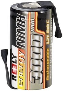 Akumulator pojedynczy Reely Sub-C 1.2 V 3000 mAh NiMH z oczkami lutowniczymi