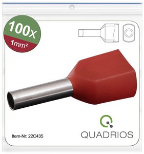 Podwójna końcówka Quadrios 22C435 22C435, z częściową izolacją , 1 mm², 1 zest.