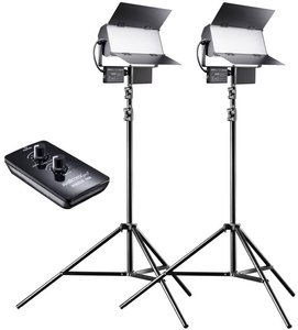 walimex pro LED Sirius 160 zestaw światła dziennego2 FB + 2,6m Walimex Pro LED Sirius Lampa płaska  65 W