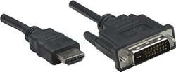 Kabel HDMI na DVI HDMI Męski na DVI-D 24 + 1 męski Dual Link 1 m czarny Przejściówka HDMI, DVI Manhattan 322782, 1.00 m