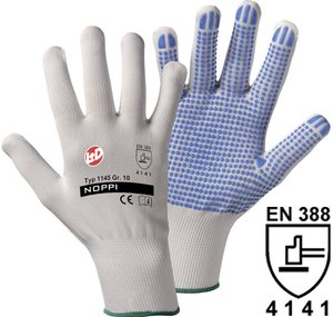 Rękawice robocze L+D NOPPI 1145-10, Rozmiar rękawic: 10, XL, biały, niebieski