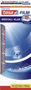 Krystalicznie przezroczysta taśma samoprzylepna tesafilm®, niewidoczna folia - najwyższa jakość, silna przyczepność Taśma klejąca tesa krystalicznie przejrzysta 58260-00000-00  (D x S) 33 m x 19 mm 33 m 8 szt.