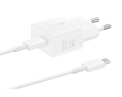 Adapter szybkiego ładowania Samsung z kablem do transmisji danych 25 W (EP-T2510X), biały Ładowarka do telefonu komórkowego Samsung EP-T2510XWEGEU