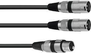 Przejściówka Omnitronic 30225203 [1x złącze żeńskie XLR 3 pin - 2x złącze męskie XLR 3 pin] 0.50 m