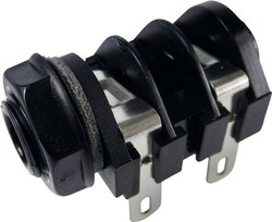 Złącze męskie jack 6,35 mm CL1130A Cliff CL1130A złącze żeńskie do wbudowania poziomego Ilość styków: 2 mono czarny 1 szt.