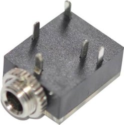 Złącze wtykowe 3,5 mm gniazdo, instalacja pozioma Liczba pozycji: 3 stereo czarne 1 szt.