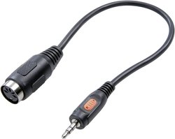 SpeaKa Professional SP-7869840  Złącze DIN / Jack Audio Przejściówka, adapter [1x złącze męskie jack 3,5 mm - 1x złącze żeńskie diodowe 5-pin (DIN)] czarny