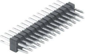 Listwa pinowa prosta W & P Products 712-1-006-1-10-00, RM 1,27 mm, 2x3 pin, 1 A, czarna