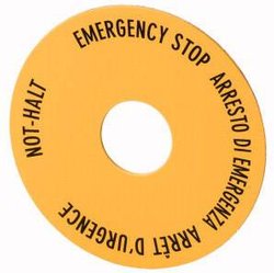 Tabliczka opisowa okrągły (Ø x W) 60 mm x 60 mm NOT-HALT (de, en, fr, it) żółty, czarny Eaton SRT11 1 szt.