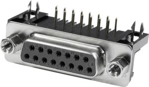 Listwa żeńska D-Sub Connfly DS1037-01-15FNAKT74, rzędy: 2, styki: 15, 1 szt.