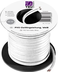 Kabel typu linka 2 x 0,75 mm² biały 604867 10 m