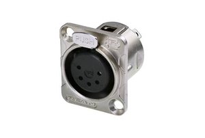 Gniazdo panelowe 5-pinowe, zaciski lutowane, obudowa niklowana, styki posrebrzane Złącze męskie XLR Rean AV RC5FDL RC5FDL, złącze żeńskie do wbudowania, 1 szt.