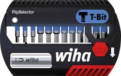 Zestaw bitów Wiha FlipSelector T-Bit 25 mm sześciokąt 13 szt. 1/4 '' Bity Wiha  41825 1 zest. wewnętrzny sześciokąt