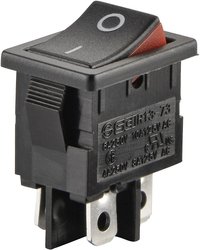 Przełącznik TRU COMPONENTS 1587540, 250 V/AC, 6 A, 2 x wył/wł, zatrzask, 1 szt.