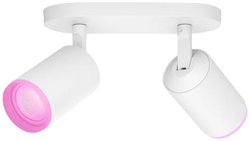 Philips Hue White & Col. Amb. Fugato Spot 2-skrzydłowy biały 2 x 350lm Reflektor ścienny LED Philips Lighting Fugato Hue 5063231P7 11.4 W