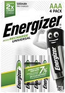 Akumulator AAA/R03 Energizer Universal HR03, NiMH, 500 mAh, 1.2 V, 4 szt.