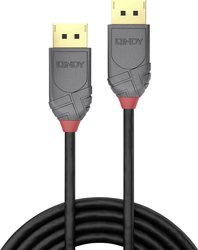 Lindy 0.5m DisplayPort 1.4 Cable, Anthra Line Kabel DisplayPort LINDY 36480, 8K, 0.50 m