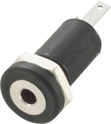 Złącze męskie jack 2,5 mm TRU COMPONENTS 718684, niklowany, złącze żeńskie do wbudowania pionowego, 1 szt.