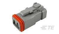 Obudowa złącza pin żeńskiego na kabel TE Connectivity DT06-2S-EP04, wire-to-wire, piny: 2, 1 szt.