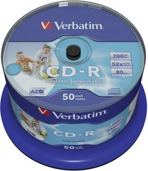 Płyta CD Verbatim, 52X, 700 MB, 80 min, zestaw 50 szt.