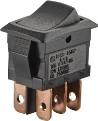 Przełącznik TRU COMPONENTS 1587819, 250 V/AC, 6 A, 2 x wł/wł, zatrzask, 1 szt.