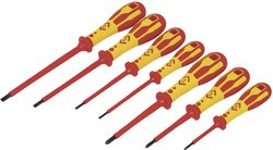 Zestaw wkrętaków VDE płaskich/PZ Dextro, 7-częściowy Zestaw wkrętaków C.K  T49193D