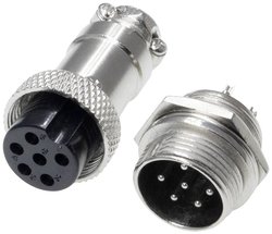 Złącze męskie okrągłe 453555, styki:6, 48 V/AC, 2 A, 1 zest.