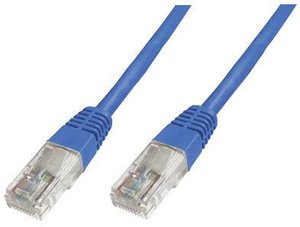 kabel LAN RJ45, Digitus DK-1511-100/B Patchkabel U/UTP, U/UTP, CAT 5e, 10.00 m, niebieski