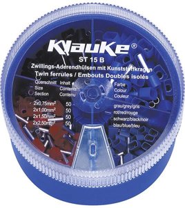 Zestaw podwójnych końcówek Klauke ST15B, 0.75 mm² - 2.50 mm², 200 Teile