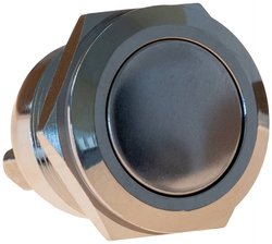 Przycisk ze stali nierdzewnej, 3A, IP65, chwilowy, wklęsły, średnica 19 mm Przełącznik przyciskowy Joy-it Button19C-01 Button19C-01, 1 szt.