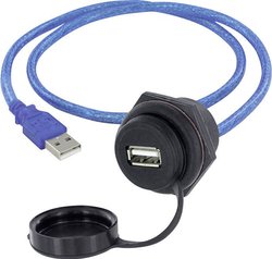Złącze męskie USB encitech 1310-1024-02, USB Typu-A, 1.00 m, 1 szt.
