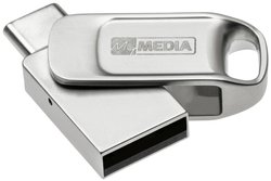 Verbatim MyDual - 32 GB - USB Type-A / USB Type-C - 2.0 - obrotowa ramka - srebrny Pendrive USB MyMEDIA 69266, 1 szt.