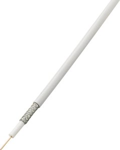 Kabel koncentryczny TRU COMPONENTS 1567172, Średnica zewnętrzna: 6.80 mm, RG6 /U, 75 Ω, 85 dB, biały, 100 m