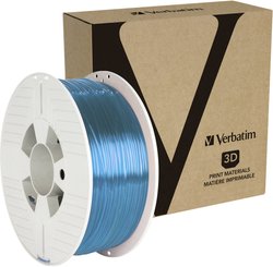 Filament do drukarek 3D PETG Verbatim 55056, Średnica filamentu: 1.75 mm, 1 kg, niebieski (przezroczysty)