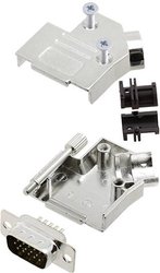 Zestaw listew męskich D-Sub TRU COMPONENTS TCD45ZK09HDP15K 7708652, rzędy: 3, styki: 15, 45 °, 1 szt.