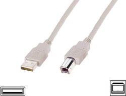 Kabel USB Digitus AK-300102-018-E, USB 2.0, Złącze męskie USB-A, Złącze męskie USB-B, 1.80 m
