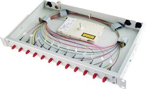 BASIS V z wbudowanymi sprzęgami/adapterami i pigtails Patchpanel do światłowodu  SC Telegärtner  1 U