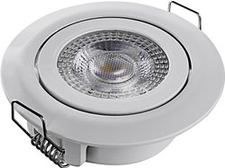 Reflektor do zabudowy LED Heitronic 500665 DL7202, 5 w, obrotowy, biały Oświetlenie wewnętrzne LED Heitronic DL7202 500665  5 W