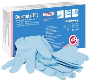 KCL Dermatril L 741 074109081C 100 szt.  Rękawice jednorazowe Rozmiar rękawic: 9