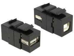 Delock Moduł Keystone Gniazdo USB 2.0 A - USB 2.0 B buk czarny Moduł USB  Delock 86370 Keystone