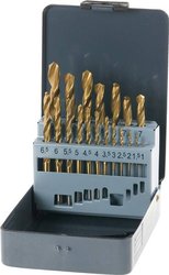 Zestaw wierteł tytanowych kwb KRAFTIXX HSS, 19 sztuk, Ø 1 do 10 mm (podziałka 0,5 mm) Zestaw wierteł krętych do metalu kwb 421856 19 szt.