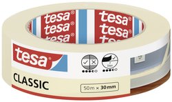 taśma malarska tesa CLASSIC - taśma maskująca do maskowania prac malarskich - nie zawiera rozpuszczalników, można ją usunąć bez pozostawiania śladów - 50 mx 30 mm Taśma malarska tesa  52805-00000-03 Classic (D x S) 50 m x 30 mm 50 m 1 szt.