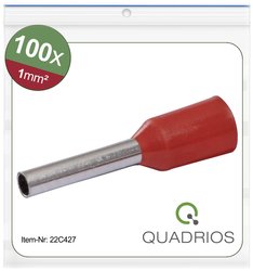 Końcówka rurkowa Quadrios 22C427 22C427, Izolowane częściowo, 1 mm², 1 zest.