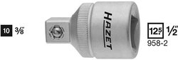Adapter do klucza Hazet 958-2, kwadrat 12,5 mm (1/2 cala), kwadrat 10 mm (3/8 cala)