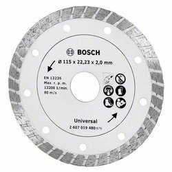1 szt. Diamentowa tarcza tnąca Turbo 115 mm do materiałów budowlanych Tarcza diamentowa TS Turbo Bosch, 115 mm