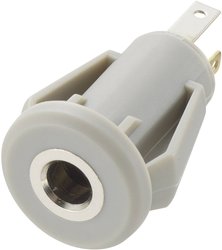 Złącze męskie jack 3,5 mm TRU COMPONENTS 718501, niklowany, złącze żeńskie do wbudowania pionowego, 1 szt.