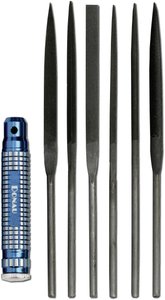 Zestaw 7-częściowy pilników igiełkowych z metalowym uchwytem Profiline  Donau Elektronik M60 160 mm